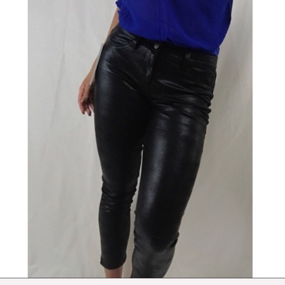 Black Faux Leather Jeggings